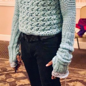 Sea Foam Chunky Unisex PullOver by KnottyGirl